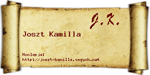 Joszt Kamilla névjegykártya